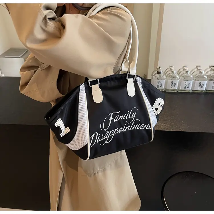 Black Embroidered Handheld Tote Bag for Women Large Capacity — feature 25