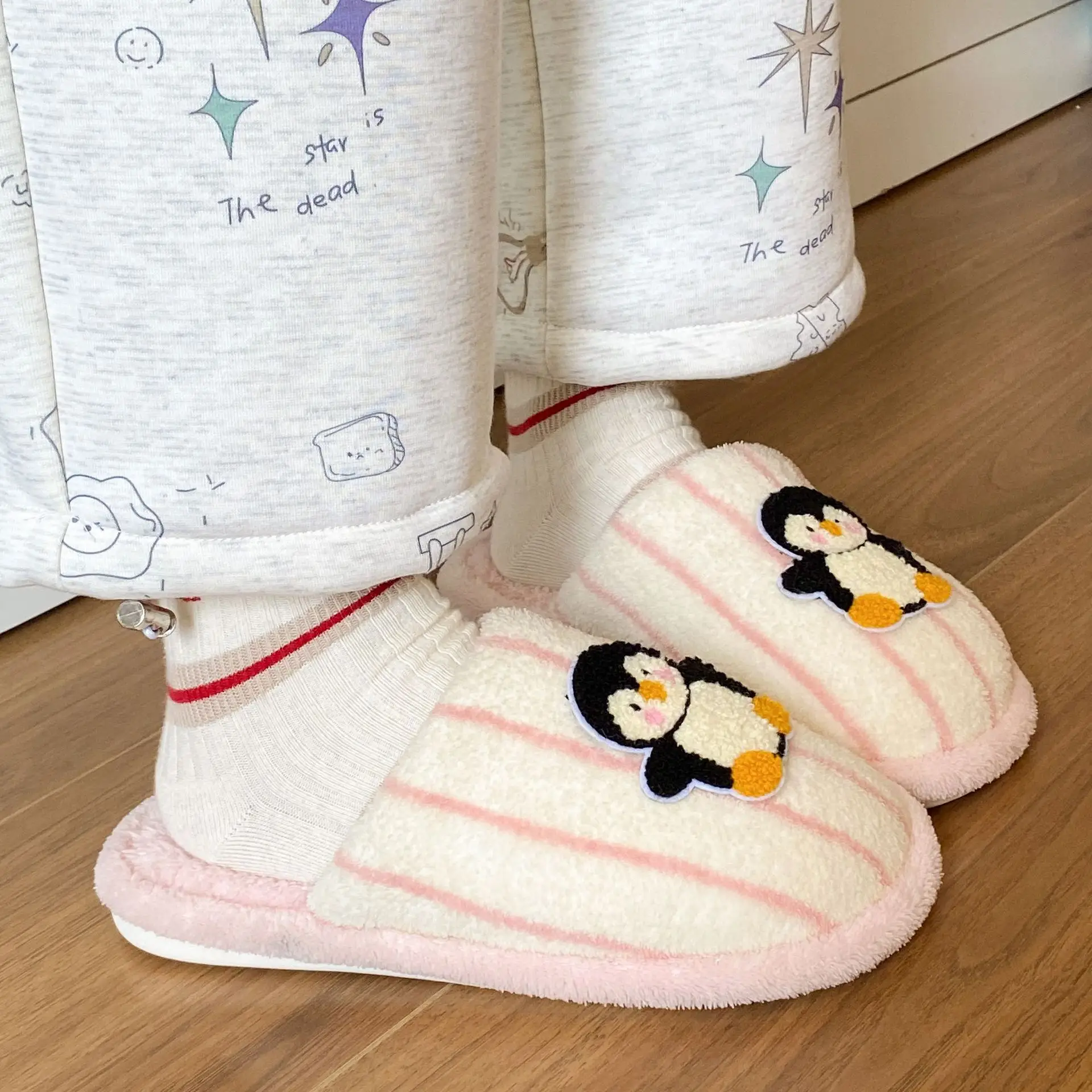 2025 Retro Penguin Cotton Slippers Women Winter Warm - Image 5