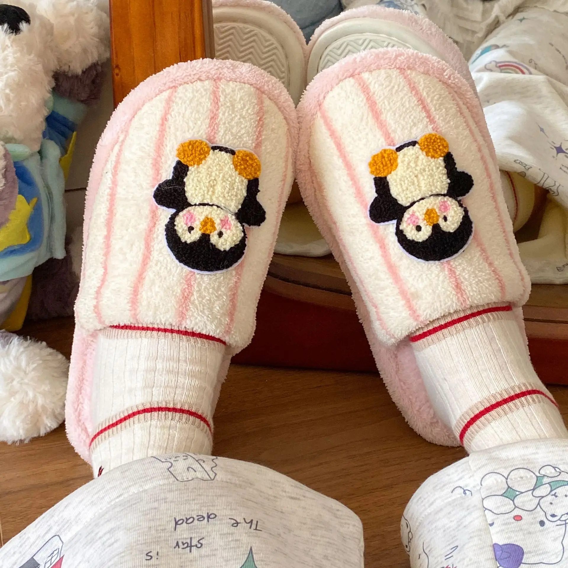 2025 Retro Penguin Cotton Slippers Women Winter Warm - Image 7