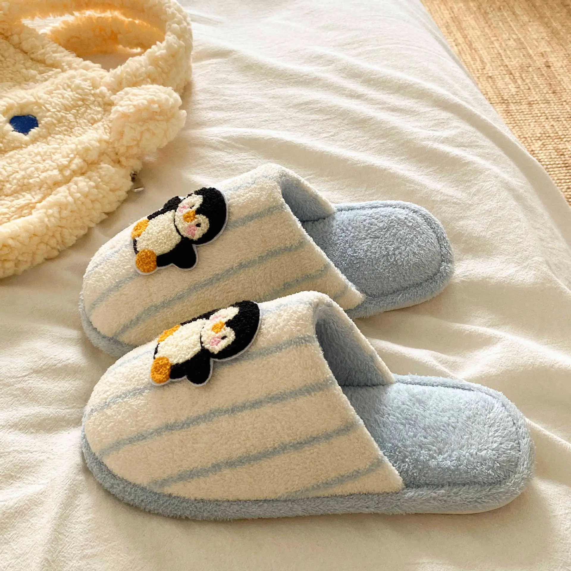 2025 Retro Penguin Cotton Slippers Women Winter Warm - Image 2
