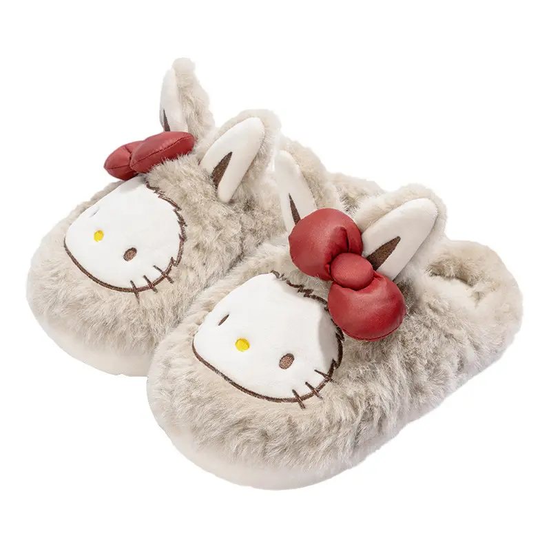 Women's Cotton Slippers for Autumn and Winter, Home Plush Cotton Shoes, Cute New Closed-Toe Maternity Slippers, Warm Shoes