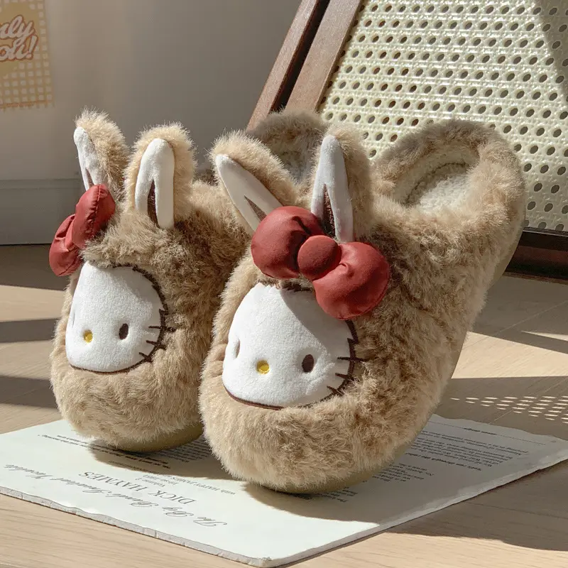 Women's Cotton Slippers for Autumn and Winter, Home Plush Cotton Shoes, Cute New Closed-Toe Maternity Slippers, Warm Shoes