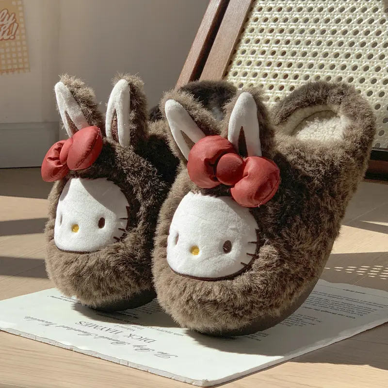 Women's Cotton Slippers for Autumn and Winter, Home Plush Cotton Shoes, Cute New Closed-Toe Maternity Slippers, Warm Shoes