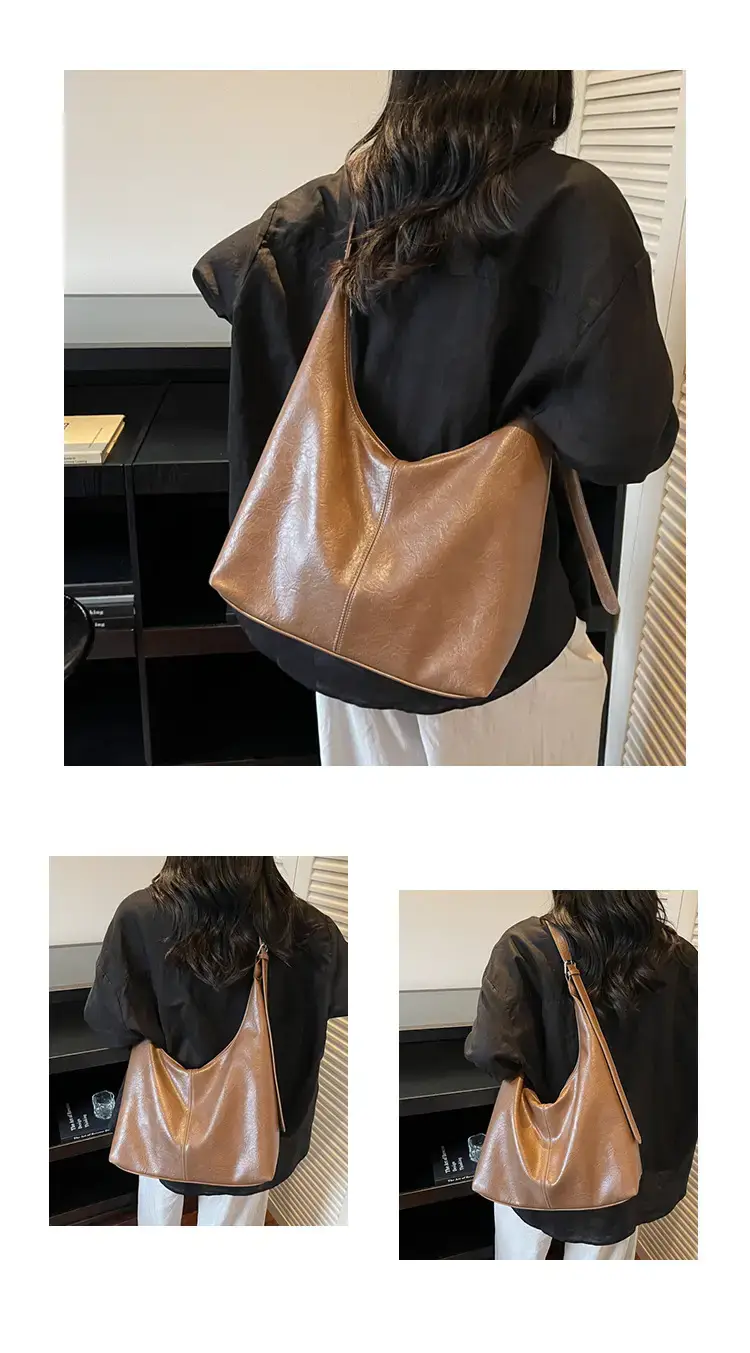 Brown Large Capacity Shoulder Bag for Women — feature 10