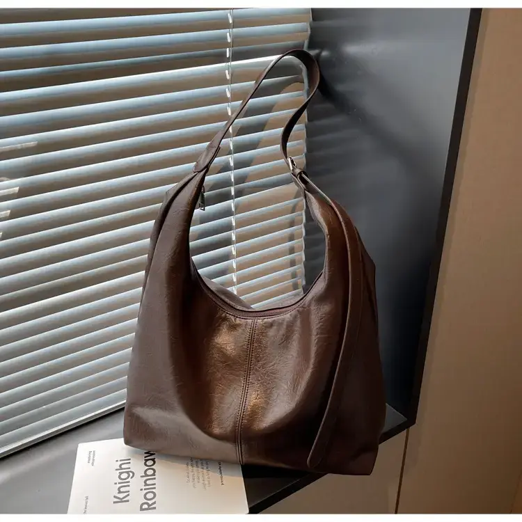 Brown Large Capacity Shoulder Bag for Women — feature 19