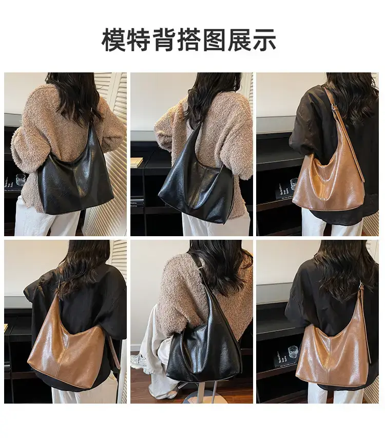 Brown Large Capacity Shoulder Bag for Women — feature 6