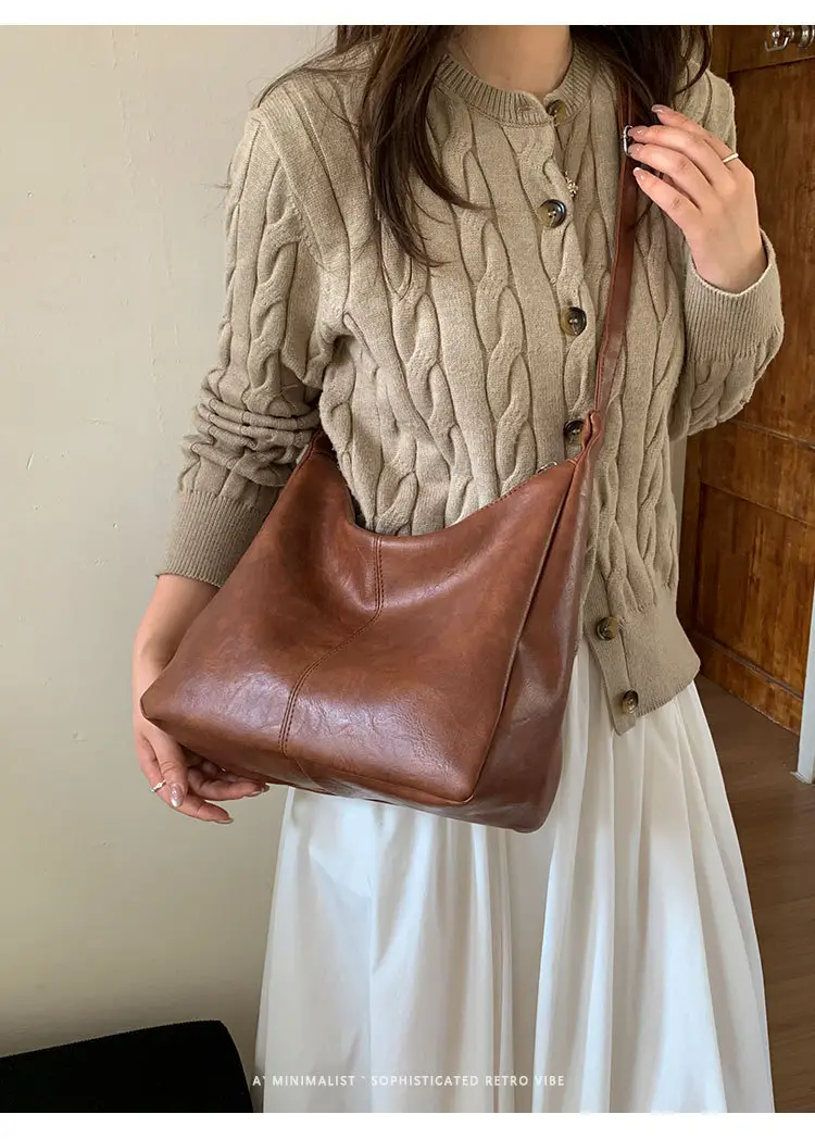 Brown PU Leather Shoulder Bag for Women — feature 19