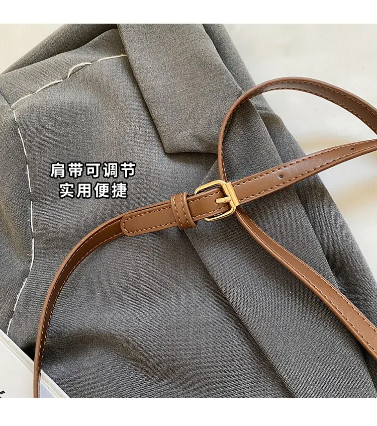 Women Retro Blue Canvas Crossbody Bag with Leather Strap — feature 7