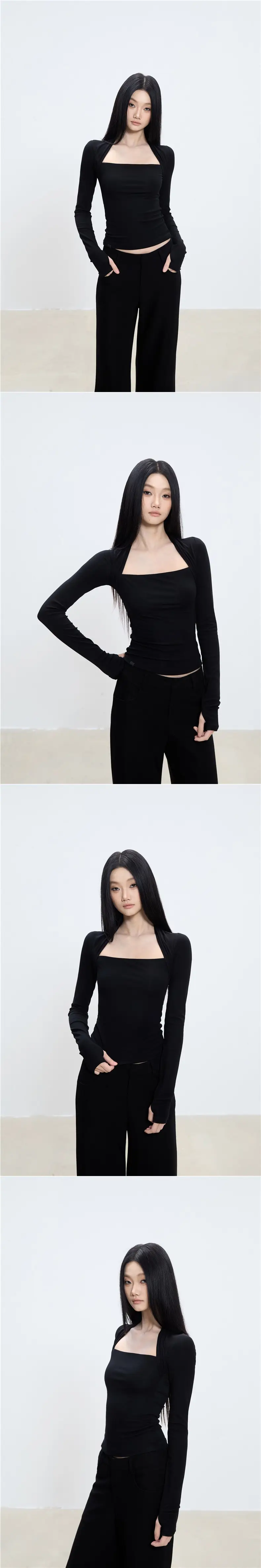 Rayon 270g Base Layer Shirt for Women, 2025 Yoga New Style, Autumn Slim Fit, Slimming Black Top, Long-Sleeved T-Shirt — feature 3