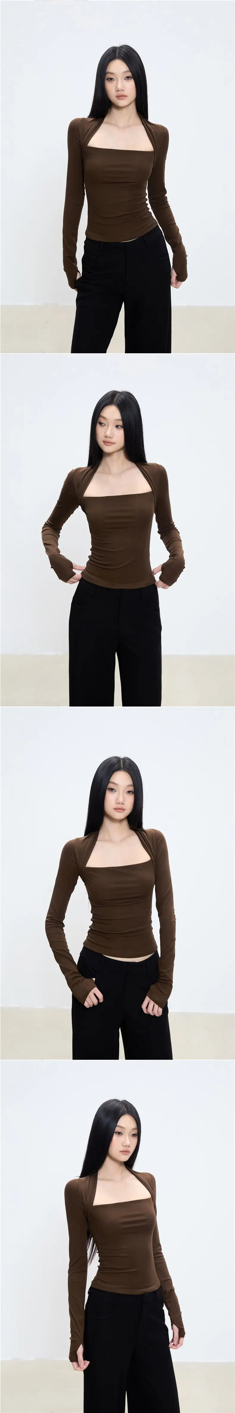 Rayon 270g Base Layer Shirt for Women, 2025 Yoga New Style, Autumn Slim Fit, Slimming Black Top, Long-Sleeved T-Shirt — feature 4