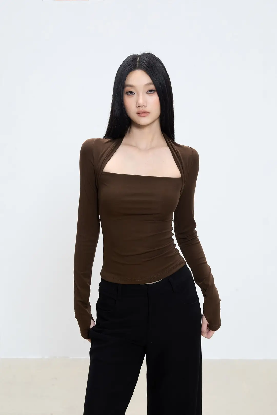 Rayon 270g Base Layer Shirt for Women, 2025 Yoga New Style, Autumn Slim Fit, Slimming Black Top, Long-Sleeved T-Shirt