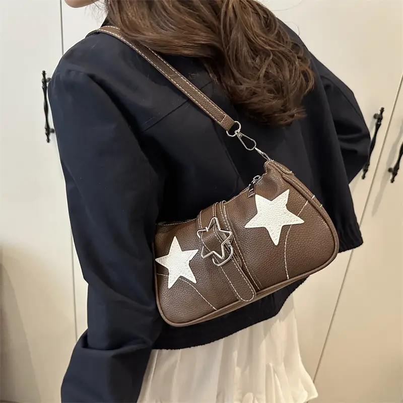 Black Star Armpit Bag Women's 2025 Casual Shoulder Bag - Image 6