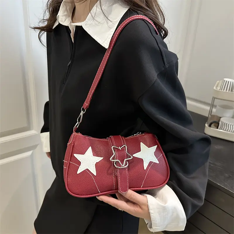 Black Star Armpit Bag Women's 2025 Casual Shoulder Bag - Image 7