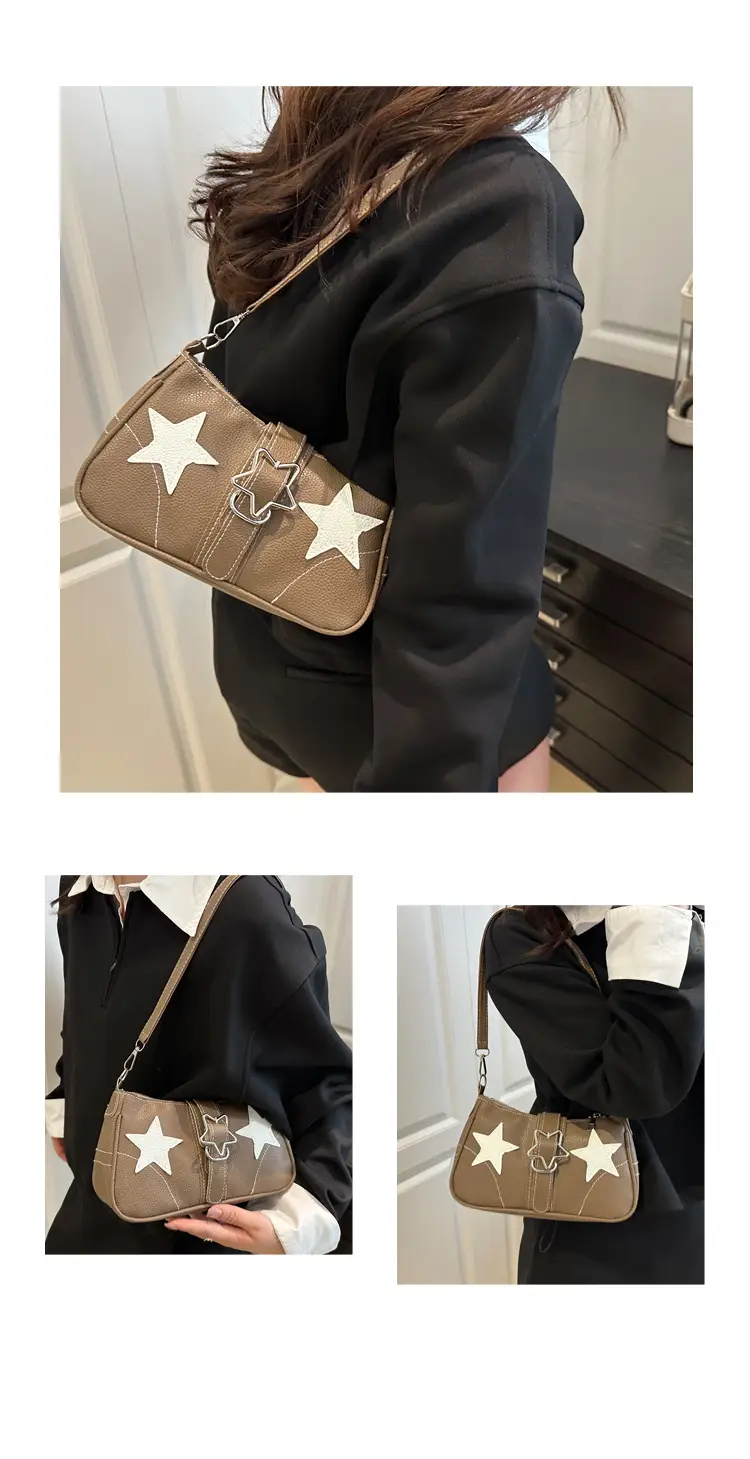 Black Star Armpit Bag Women's 2025 Casual Shoulder Bag — feature 25