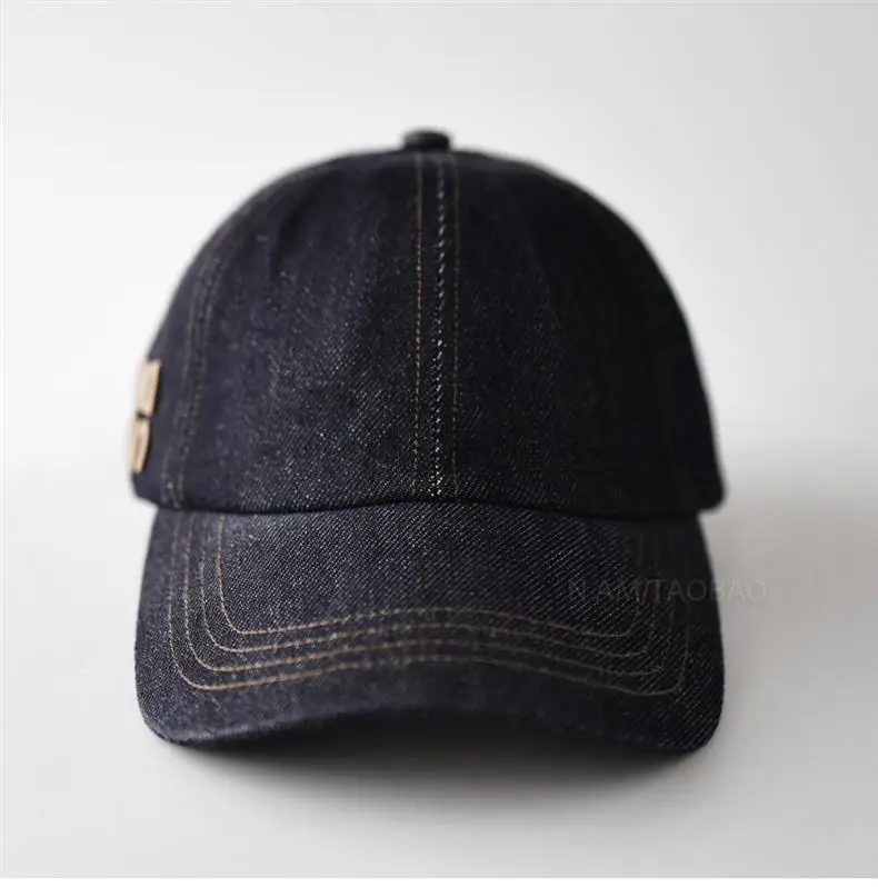 Men Denim Baseball Cap with Embroidered Logo — feature 1