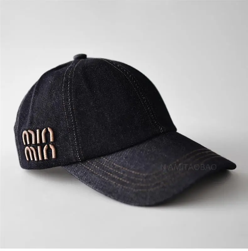 Men Denim Baseball Cap with Embroidered Logo — feature 4