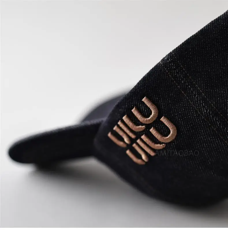 Men Denim Baseball Cap with Embroidered Logo — feature 9