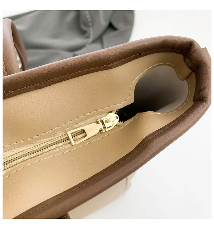 Brown Leather Tote Bag for Women Large Capacity Commuting — feature 11