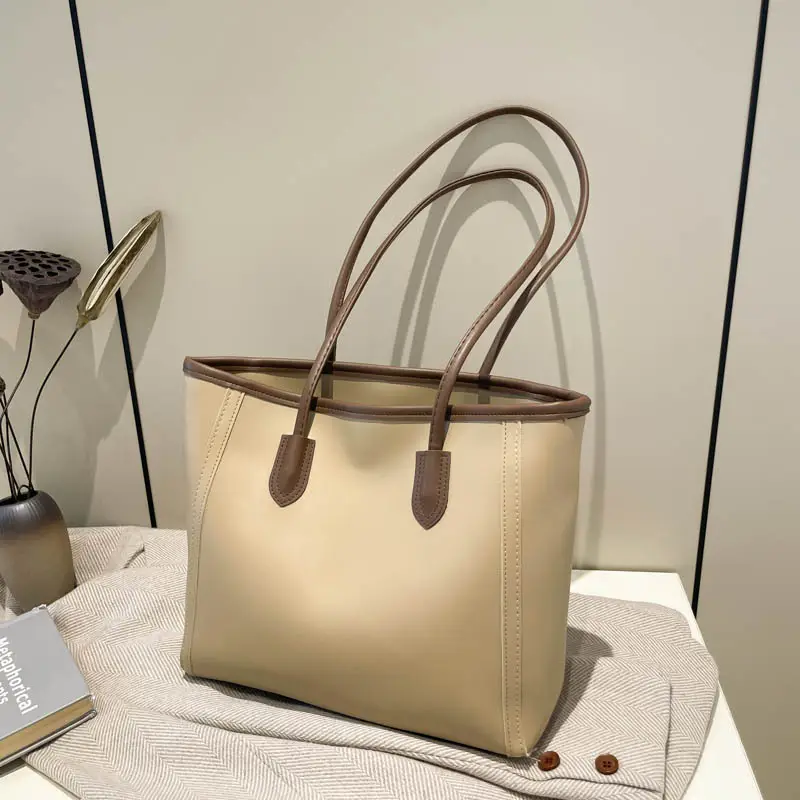 Brown Leather Tote Bag for Women Large Capacity Commuting — feature 16