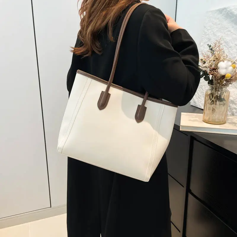 Brown Leather Tote Bag for Women Large Capacity Commuting — feature 24