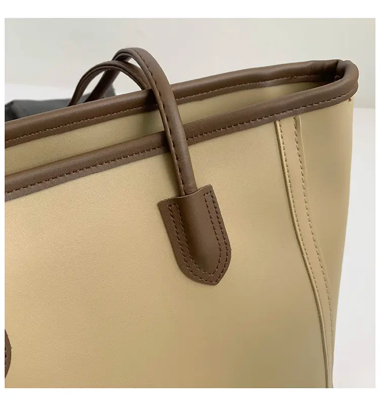 Brown Leather Tote Bag for Women Large Capacity Commuting — feature 9