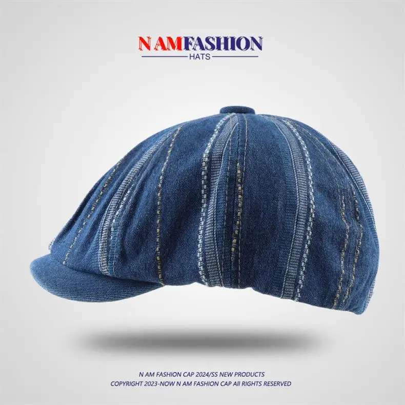 Japanese-Style Denim Cap for Women Light Blue — feature 10