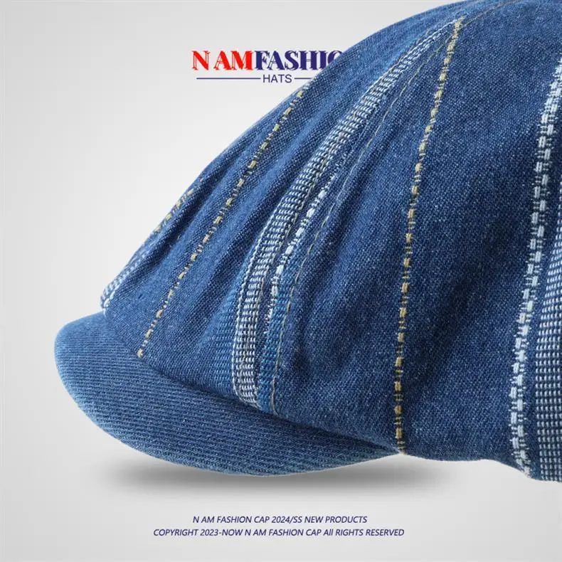 Japanese-Style Denim Cap for Women Light Blue — feature 11