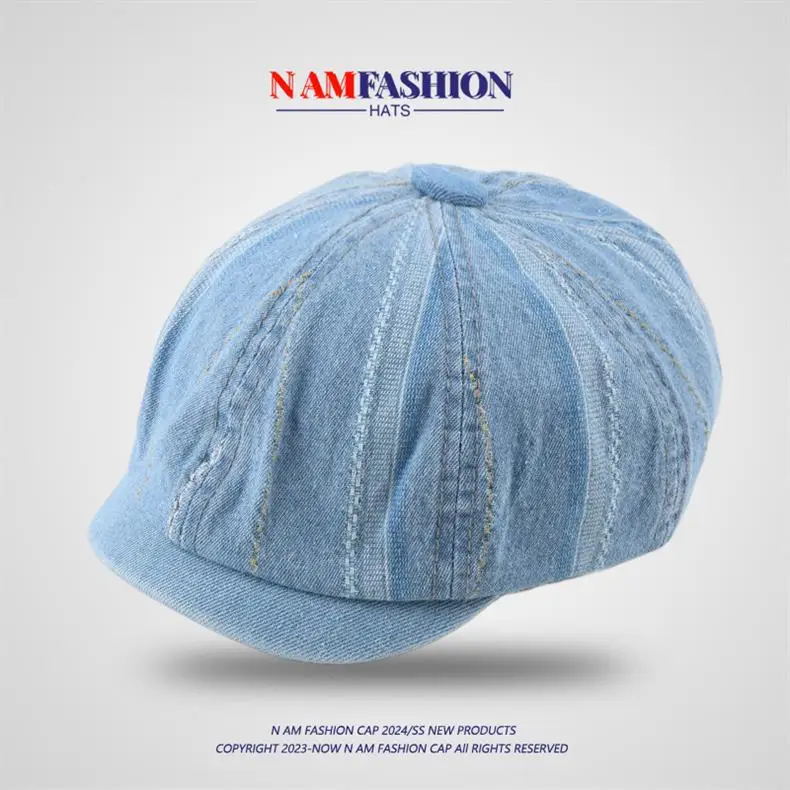 Japanese-Style Denim Cap for Women Light Blue — feature 5