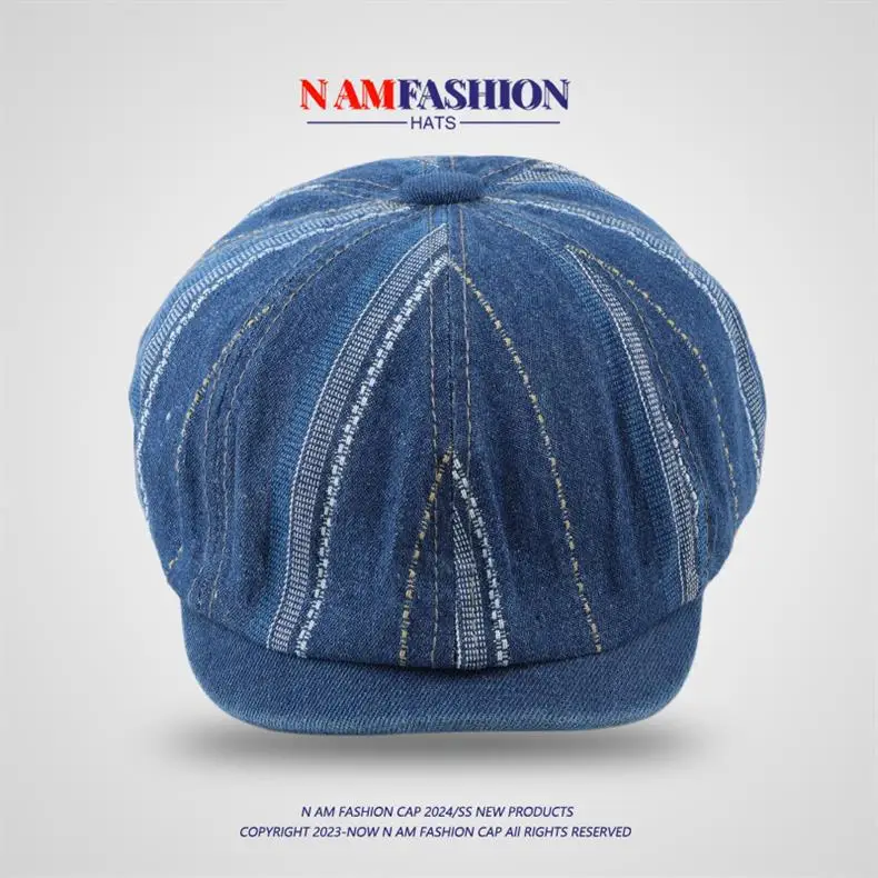 Japanese-Style Denim Cap for Women Light Blue — feature 7