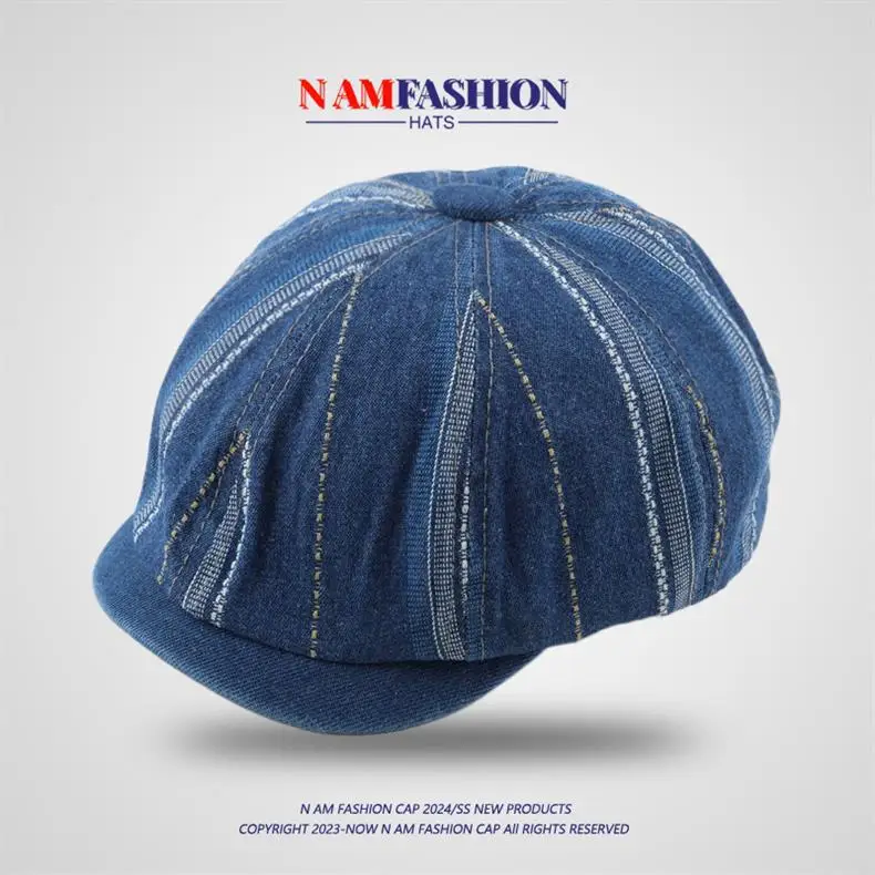 Japanese-Style Denim Cap for Women Light Blue — feature 8