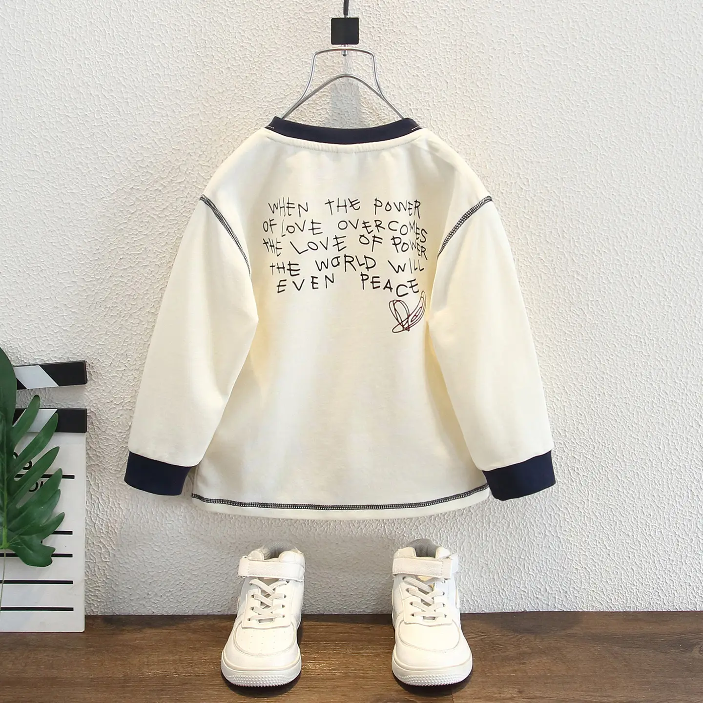 Children's Cream Printed Long Sleeve T-Shirt 2025 - Image 2
