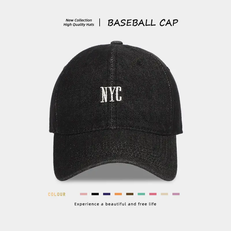 Vintage Washed Denim Baseball Cap for Women Deep Crown Large — feature 4