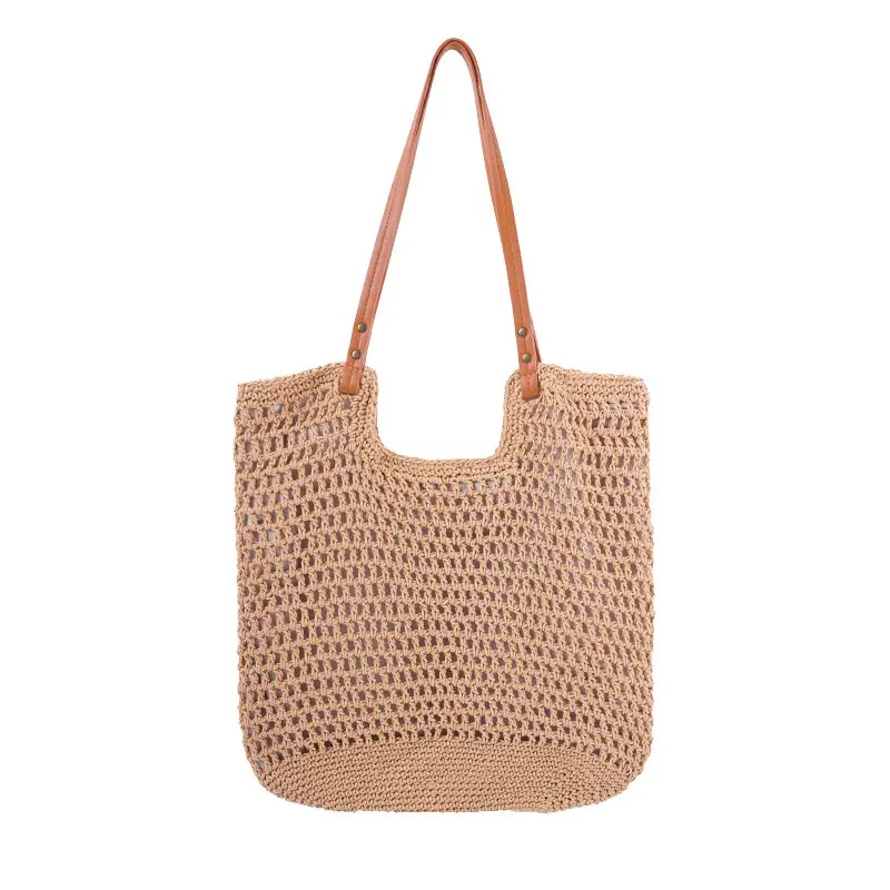 Cross-Border Beach Bag Single Shoulder Cotton Hollow Woven - Image 7