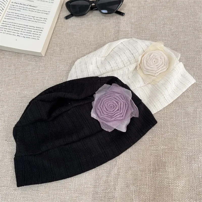 Navy Blue Embroidered Baseball Cap for Women with Rose Flower - Image 7
