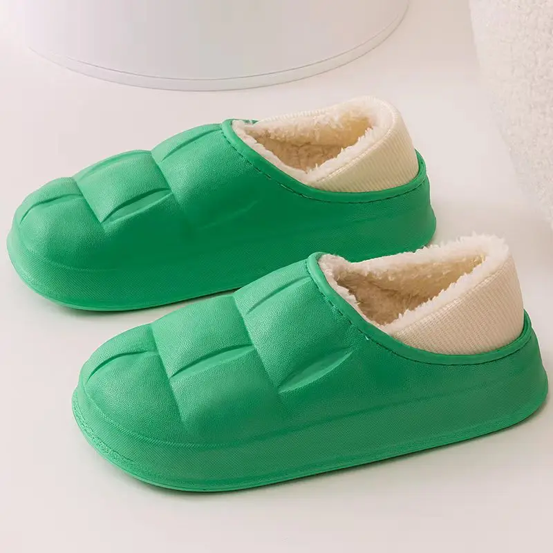 Qida Shun's New Autumn and Winter Cotton Slippers, Indoor and Outdoor Waterproof Cotton Shoes, Warm Couples, Thickeneded Eva Cotton Slippers Wholesale