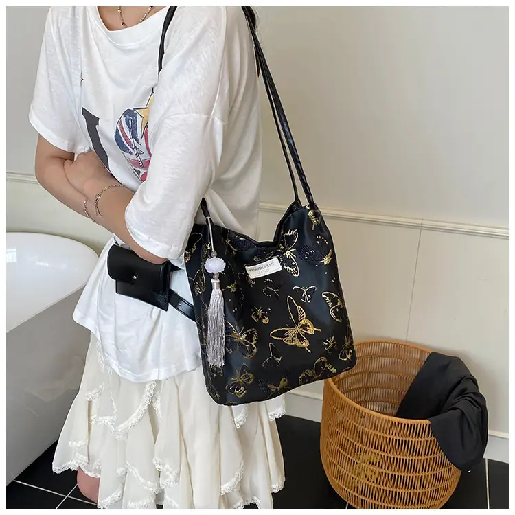 Women Embroidered Butterfly Shoulder Bag Large Capacity Summer Commute — feature 11