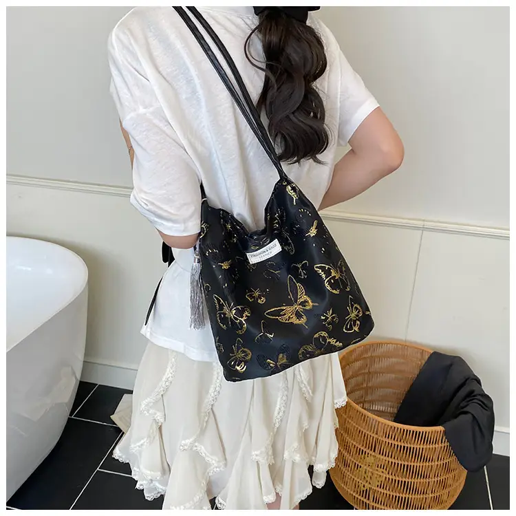 Women Embroidered Butterfly Shoulder Bag Large Capacity Summer Commute — feature 12