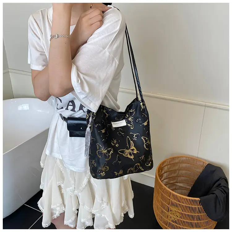 Women Embroidered Butterfly Shoulder Bag Large Capacity Summer Commute — feature 14