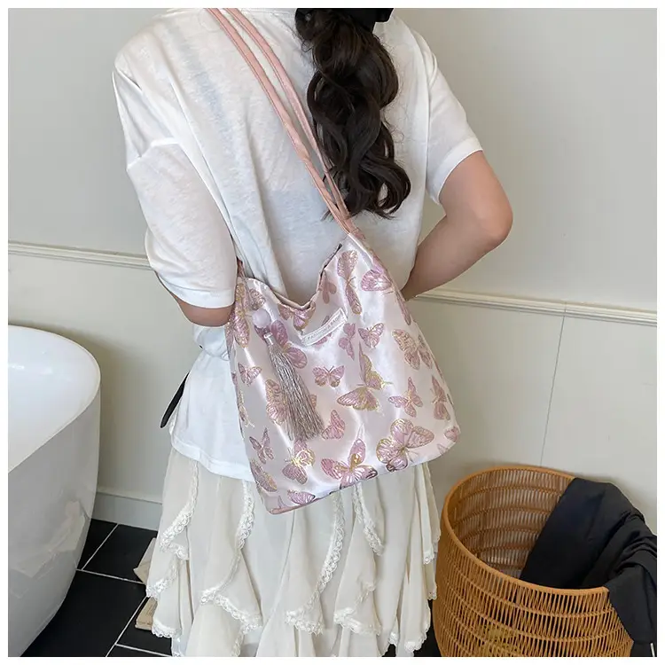 Women Embroidered Butterfly Shoulder Bag Large Capacity Summer Commute — feature 17