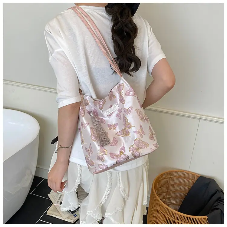 Women Embroidered Butterfly Shoulder Bag Large Capacity Summer Commute — feature 18