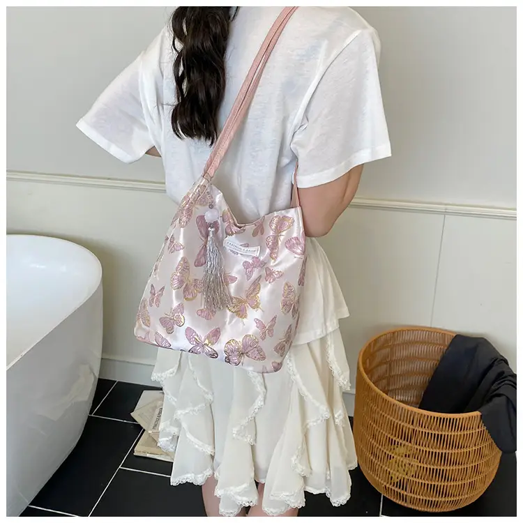 Women Embroidered Butterfly Shoulder Bag Large Capacity Summer Commute — feature 19