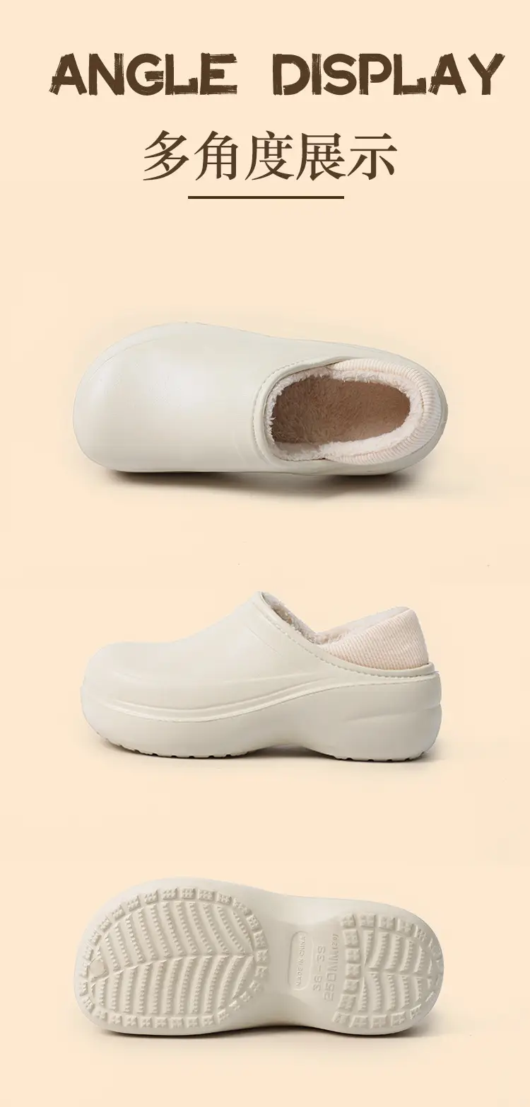 Women's Shoes, Cotton Shoes, Women's Warm Plus Velvet Anti-Slip Chef's Shoes, Women's Bag-Heeled Slippers, Women's Cotton Slippers, Women's Cross-Border Hot Sales — feature 11