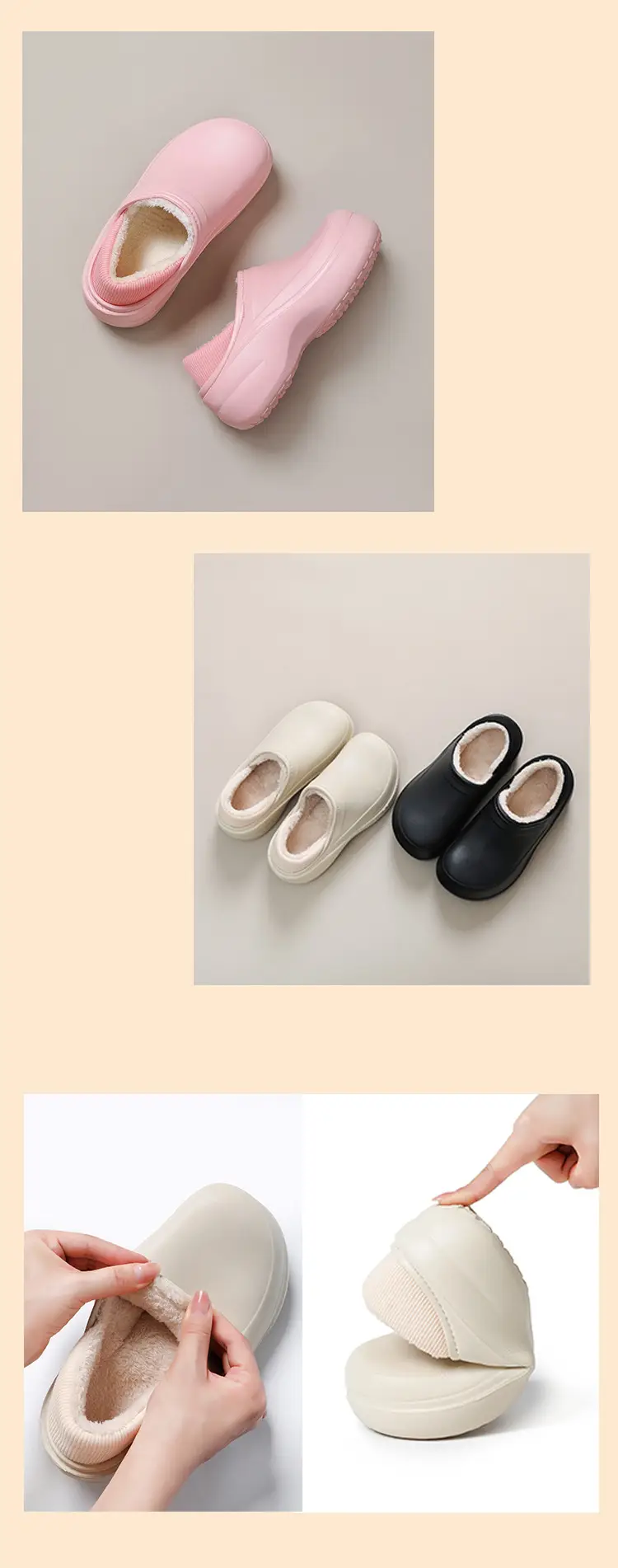 Women's Shoes, Cotton Shoes, Women's Warm Plus Velvet Anti-Slip Chef's Shoes, Women's Bag-Heeled Slippers, Women's Cotton Slippers, Women's Cross-Border Hot Sales — feature 13