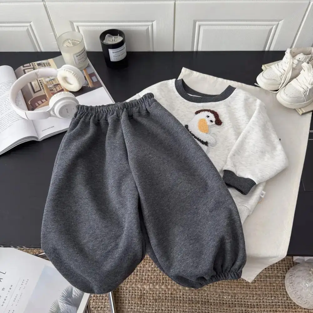 Baby Suit Grey Duck Print Long Sleeve Pants Medium - Image 4