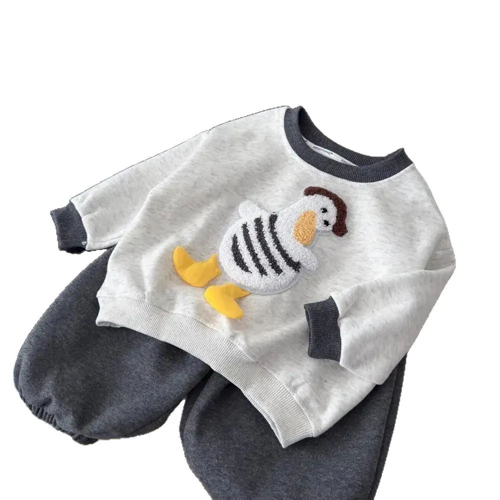Baby Suit Grey Duck Print Long Sleeve Pants Medium - Image 7
