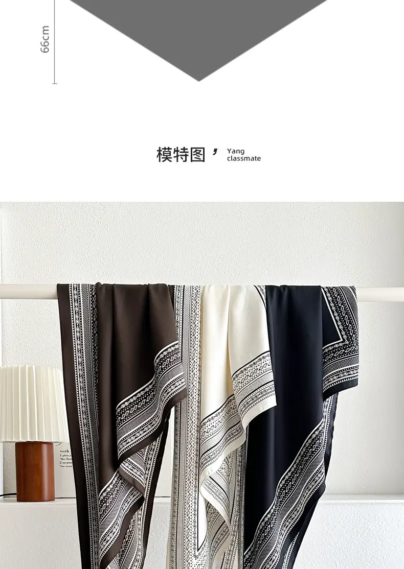 Black Retro Waist Scarf for Women Silk Turban Belt — feature 3