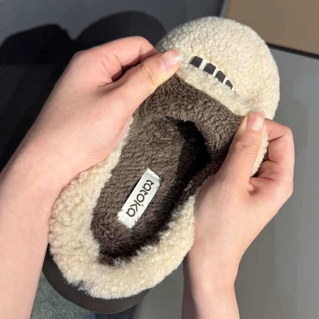 Women's Winter 2026 New Style Indoor Home Thick-Soled Non-Slip Plush Warm Slippers for Men
