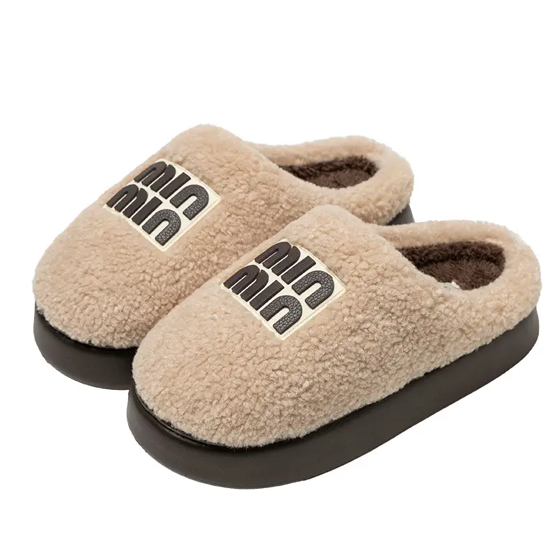 Women's Winter 2026 New Style Indoor Home Thick-Soled Non-Slip Plush Warm Slippers for Men