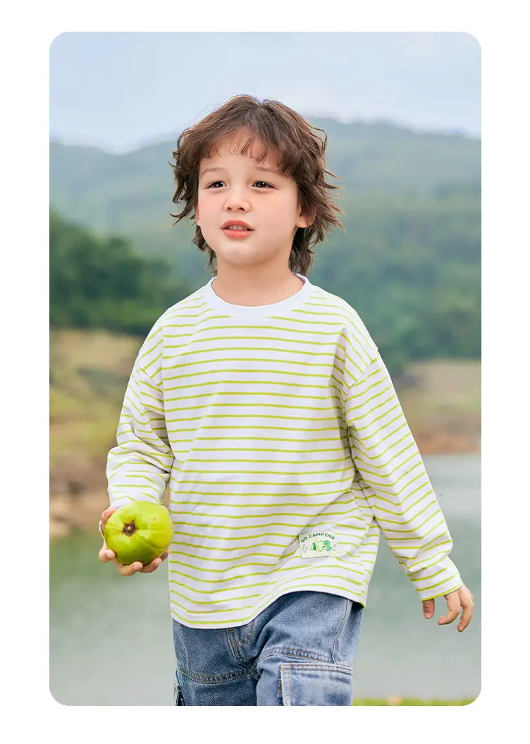 Boys Striped Long Sleeve T-Shirt with Jeans Set — feature 21