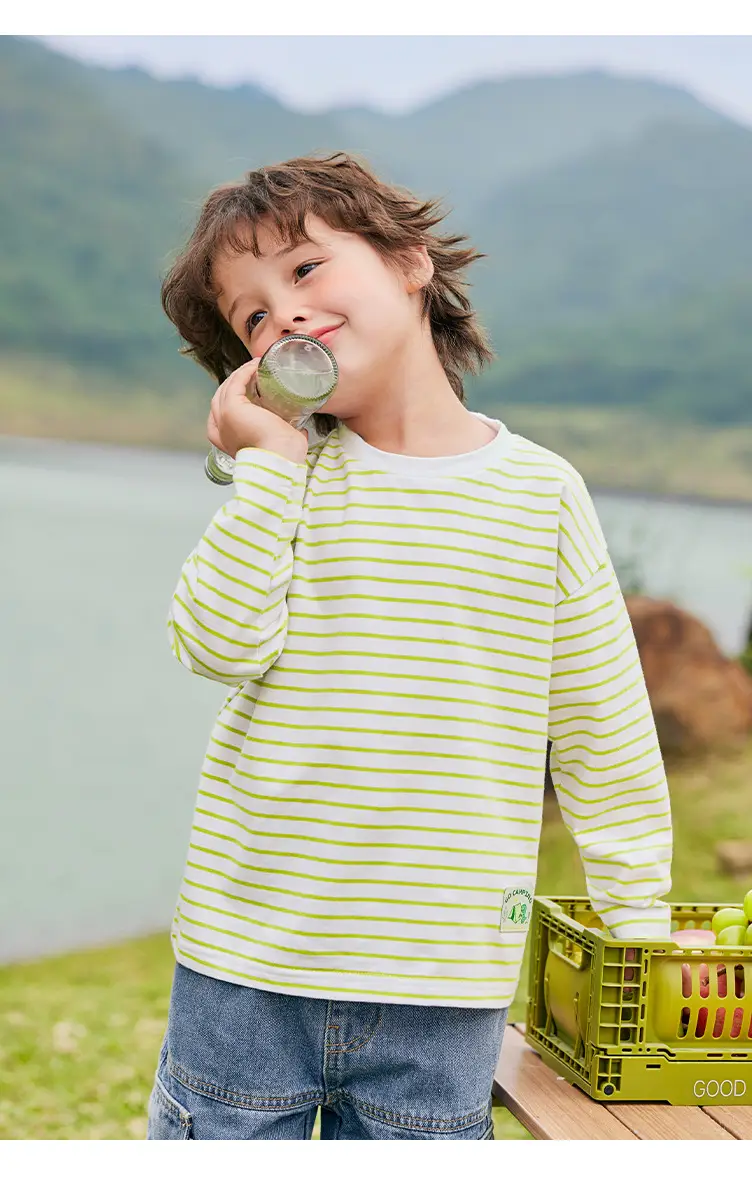 Boys Striped Long Sleeve T-Shirt with Jeans Set — feature 23